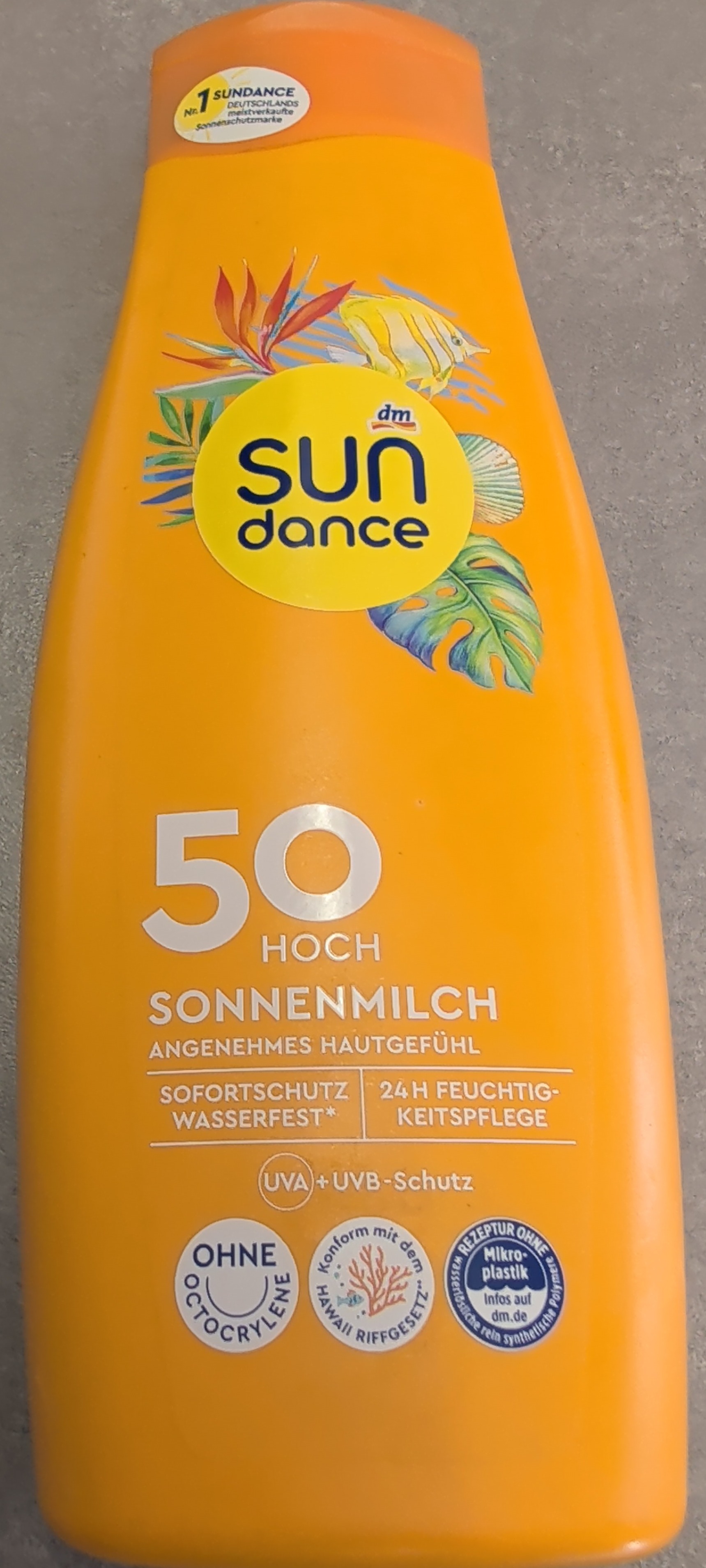 Vorderseite von Sun dance Sonnenmilch 50er
