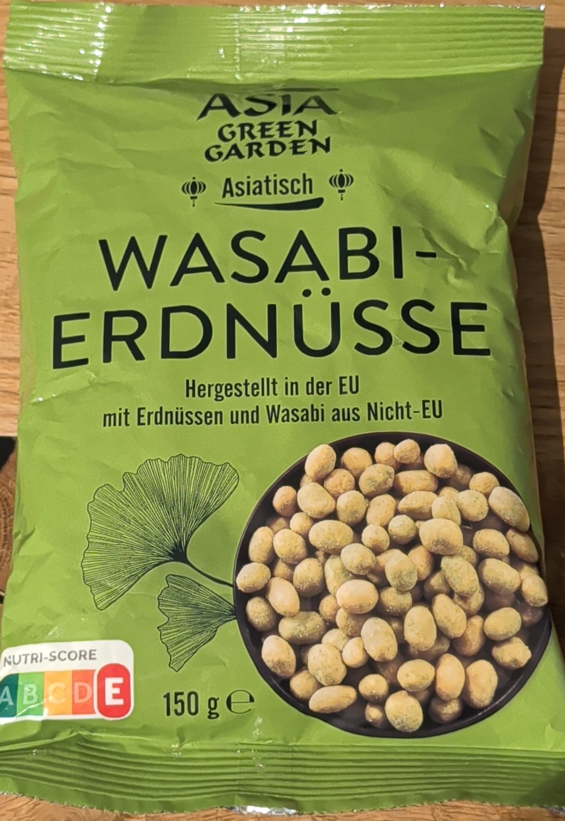 Vorderseite von Wasabi Erdnüsse