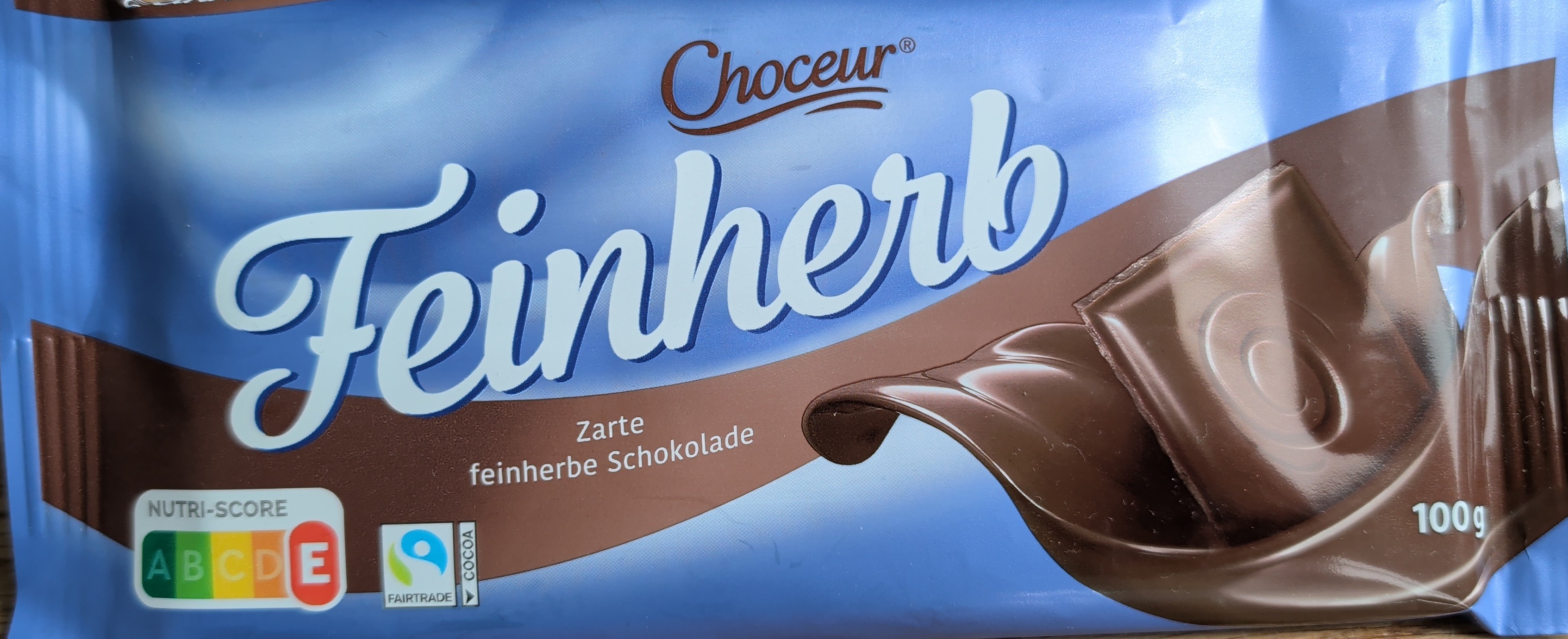 Vorderseite von Feinherb Edel-Zartbitterschokolade